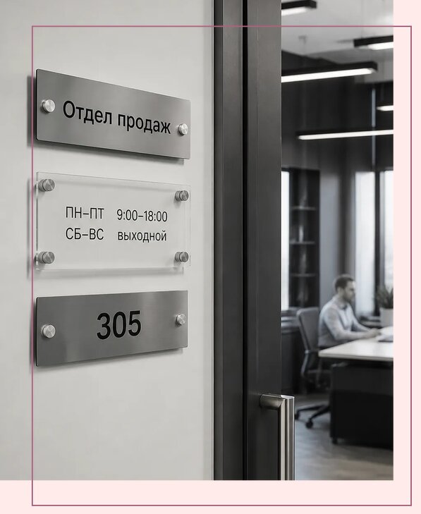 Офисные таблички на дверь в Сорочинске по цене от 5061 р. | Аванза-Срч